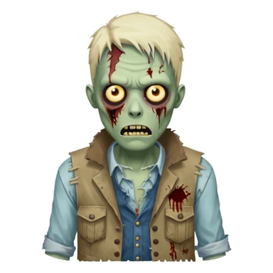 zombie in vest and shirt sticker