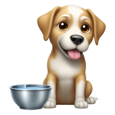 dog drinking water sticker