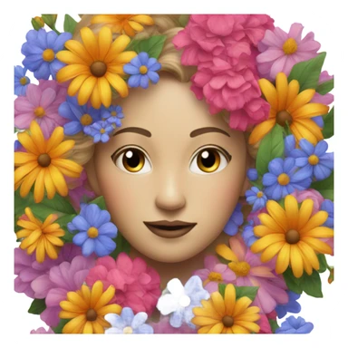 Ballet dancer hides his head behind flowers sticker