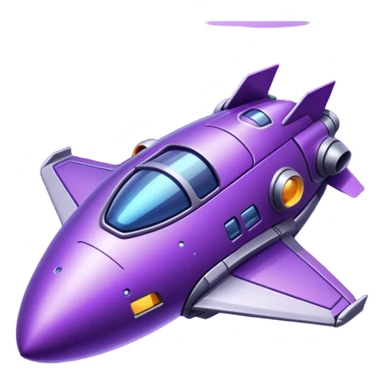 glitter purple spaceship sticker