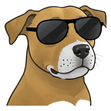 Dog with sunglasses  sticker