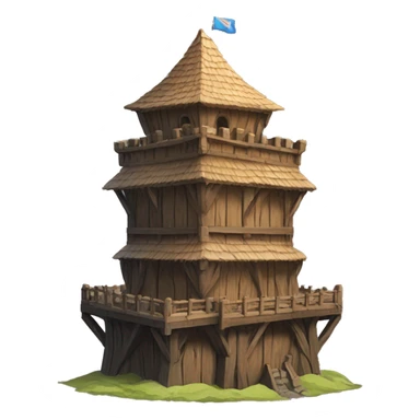Tower of a medieval castle with wooden superstructure sticker