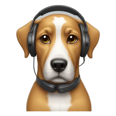 dog with headphones  sticker