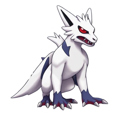 Cool Edgy Zangoose-Absol-Seviper Fakémon Digimon with Edgy markings, full body, outlined sticker