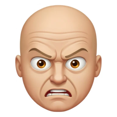 autista pelato arrabbiato senza sopracciglia  sticker