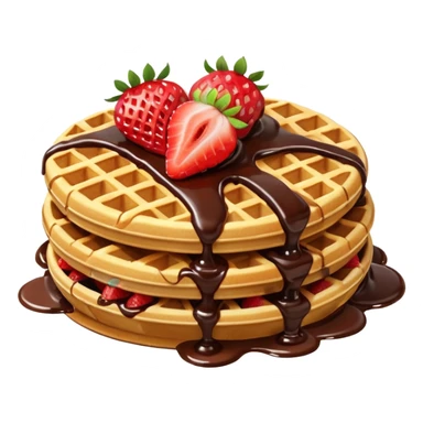 waffle with strawberries and chocolate sauce drizzled ontop  sticker