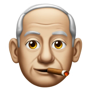 Benjamin Netanyahu smokes a cigar sticker