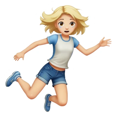 Girl distressed jumping sticker