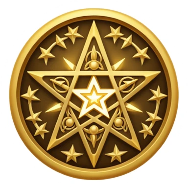 tetragrammaton star, mystical, glowing sticker
