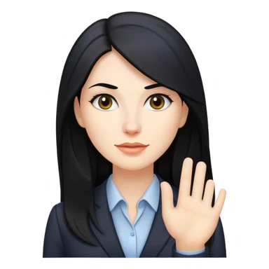 Business woman caucasian long black hair girl sticker