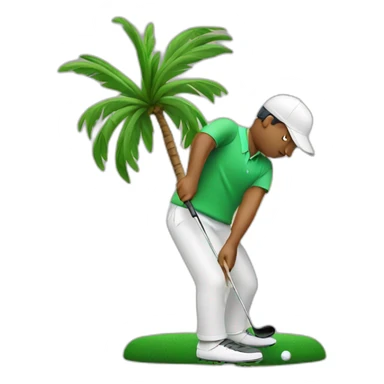 Golfer with Palms sticker