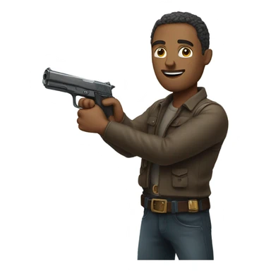 cool man with gun sticker