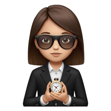 Un niño con pelo lacio color castaño,con lentes de sol negros y un reloj en la mano ,pero que el lente sea más oscuro  sticker