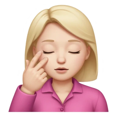 fist with pinky sticking out covering nose on face sticker