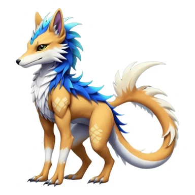 badass elegant wild beautiful natural badass futuristic epic exotic anthro modern furry cyborg-sergal-vernid-creature, full body, gradient pretty hair, with a long tufted tail, aesthetic, art by LiLaiRa, art by art by Falvie sticker