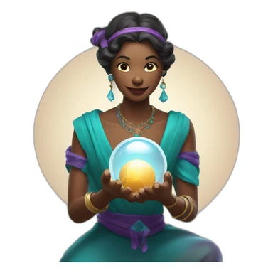Fortune teller with crystal ball sticker