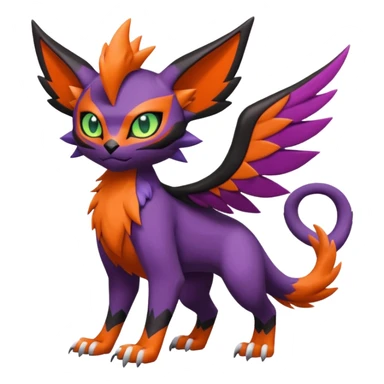 Liepard-Noivern-Litten-Sprigatito-Pokémon-fusion-creature (full body) sticker