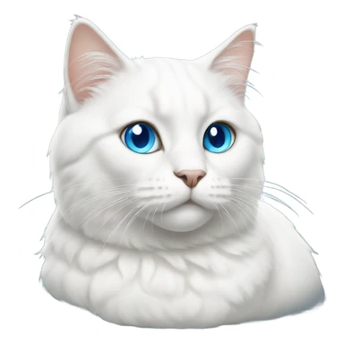 All white cat with blue eyes  sticker
