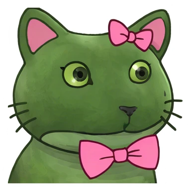 Black cat with a pink bow in the head sticker