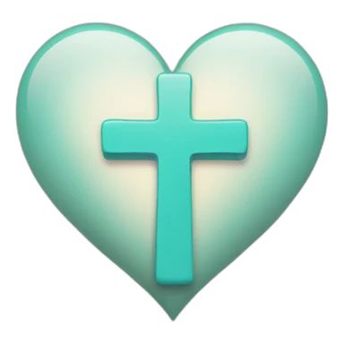 Cross on heart  sticker