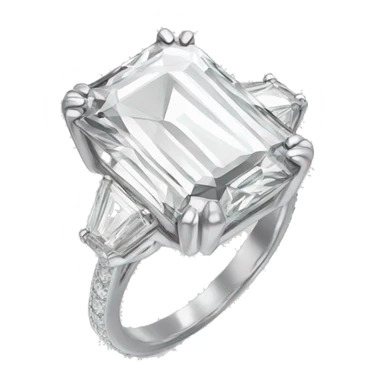 Emerald cut diamond ring silver sticker