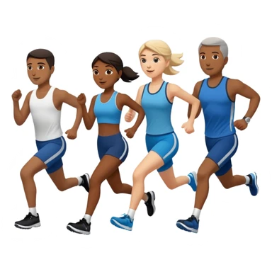 A group of people running  sticker