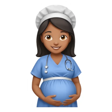 pregnant black nurse sticker