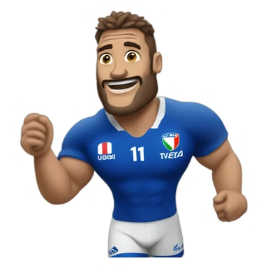 French rugby player win world cup sticker