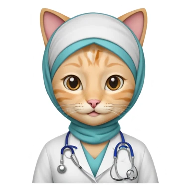 hijab cat doctor sticker