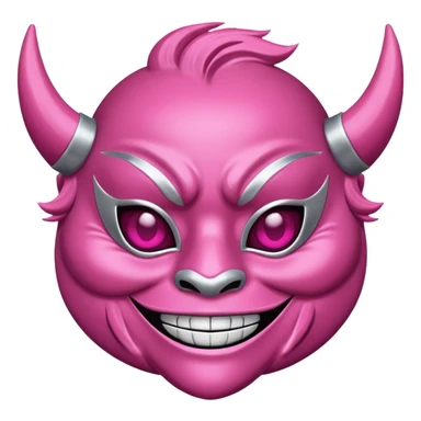 A pink girly oni mask sticker