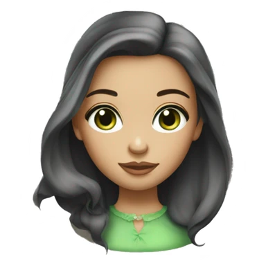 Belle fille cheveux noir et yeux vert sticker