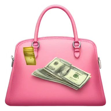 Pink designer purse with money coming out  sticker