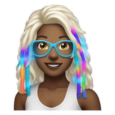 white blonde rave girl sticker