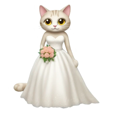 Cat in wedding dress with her soulmate  sticker