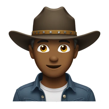 A 21 year old white guy wearing cowboy hat sticker