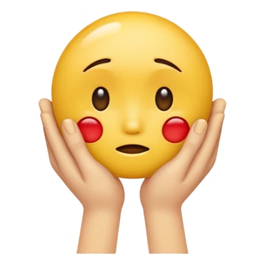 hands caressing sad emojis face sticker