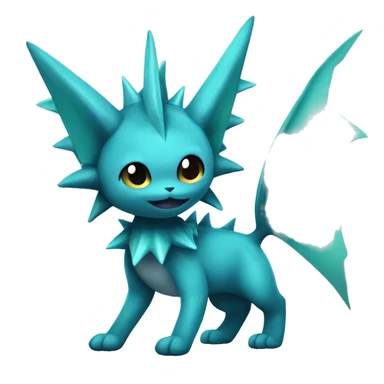 Edgy Vaporeon With Fins and spikes full body sticker
