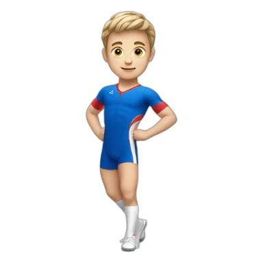 sporty european boy in gymnast uniform sticker