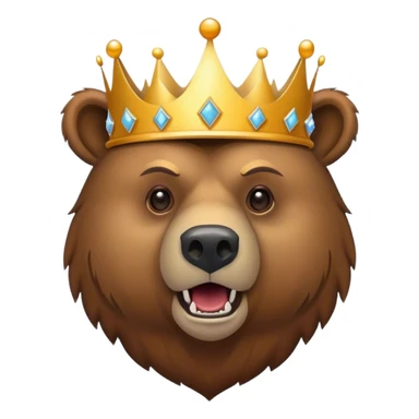 grizzly bear with a crown sticker