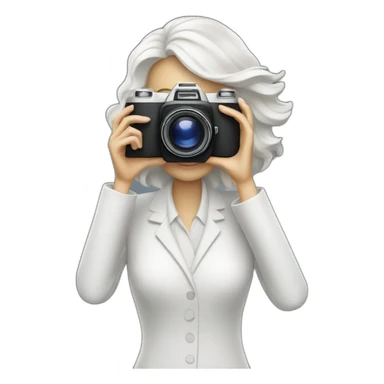 White film director woman holding a cinema camera sticker