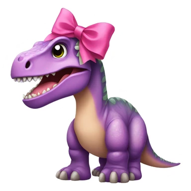 Dinosaur with a pink bow sticker