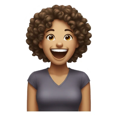 Curly haired girl laughing so hard  sticker