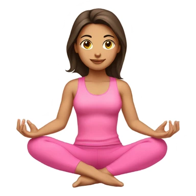 Brunette yoga girl with pink clothes  sticker