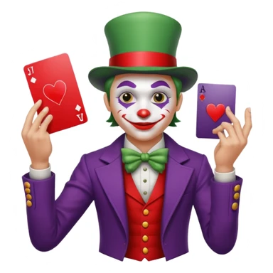 card joker spinning ball on finger sticker