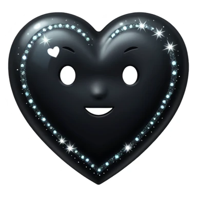 Black heart with sparkles  sticker