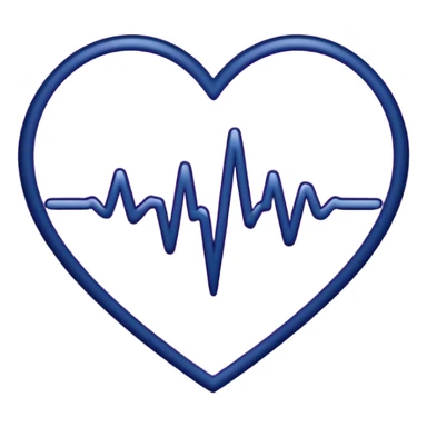 heart pules tech with the pules symbol in the middle, make the hart dark purple. navy blue outline sticker