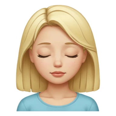 closed eyes blonde girl sticker