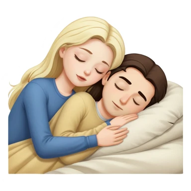 girl with long dark brown hair and pale skin sleeping with a blonde man sticker