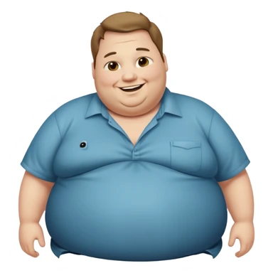 Hombre obeso mórbido con la barriga saliendo de la camisa sticker