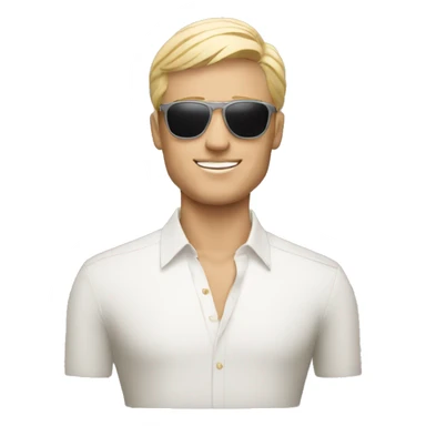 Blonde man with cartier sunglasses sticker